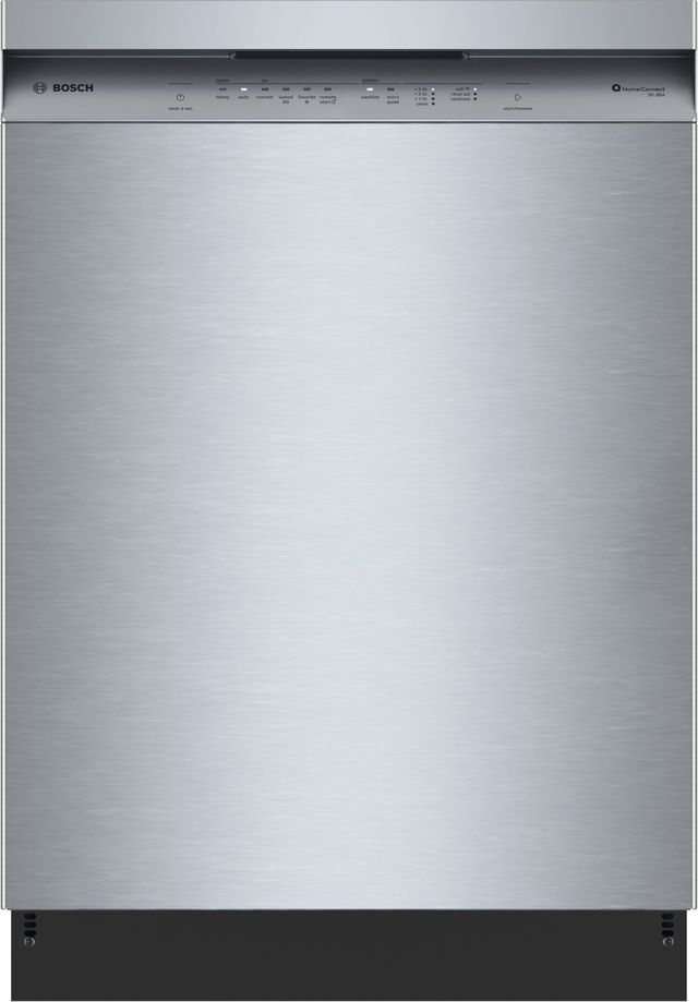 Bosch® 300 Series 24'' Brushed Steel Anti-Fingerprint Front Control Built In Dishwasher-0