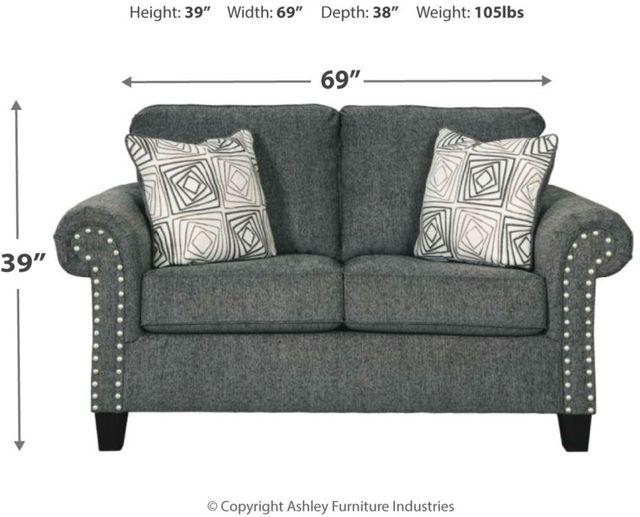 Benchcraft® Agleno Charcoal Loveseat-1