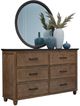 John Thomas Furniture® Vista Coal/Hickory 6-Drawer Dresser with Round Mirror-0