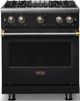 Viking® 5 Series 30" Onyx Pro Style Gas (NG) Range with Brushed Brass Trim-0
