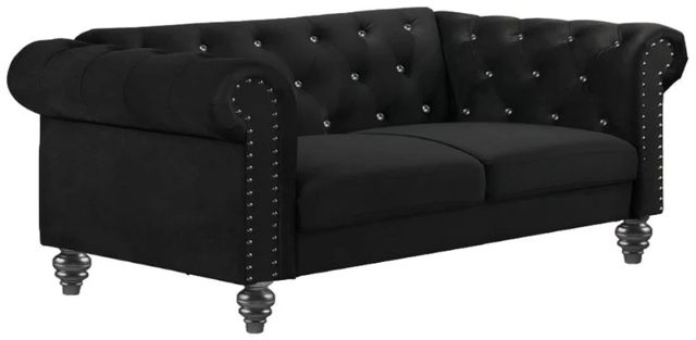 New Classic® Home Furnishings Emma Black Crystal Loveseat-0
