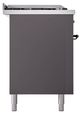 Ilve® Nostalgie II Noblesse 60'' Graphite Matte Pro Style Dual Fuel Range with Burnished Trim-2