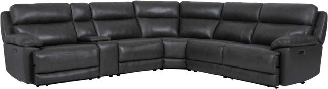 CHEERS Platte 6-Piece Madrid Granite Triple Power Reclining Sectional with Console and Power Headrest-0