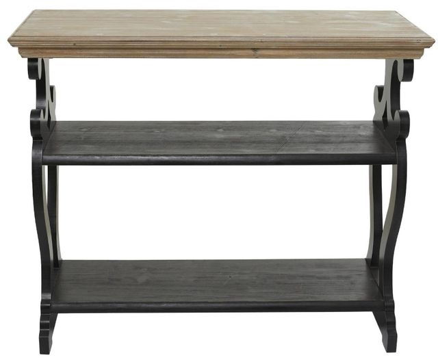 Deco Marche Brown Console Table with Black Base-2