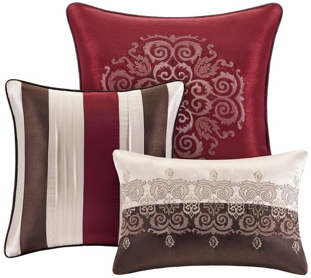 Olliix by Madison Park 7 Piece Red Queen Donovan Jacquard Comforter Set-2