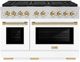 ZLINE Autograph Edition Paramount 48" Stainless Steel Pro Style Dual Fuel Range with White Matte Door and Polished Gold Accents-0