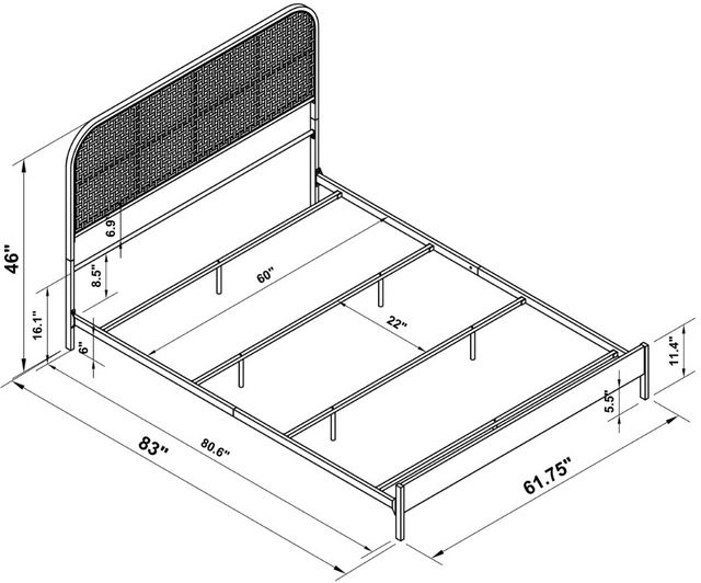 Coaster® Amherst White Queen Metal Rod Bed-4
