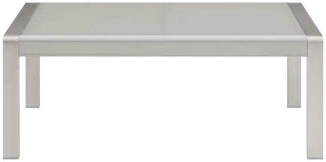 Linon Key Largo Gray Aluminum Glass Top Outdoor Coffee Table-3