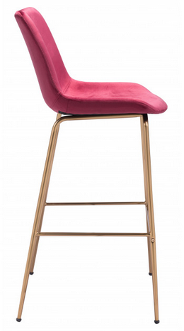 Zuo® Modern Tony Red/Gold Bar Chair-1