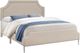 Monarch Specialties Inc. Beige Upholstered Queen Bed with Nailhead Trim-0