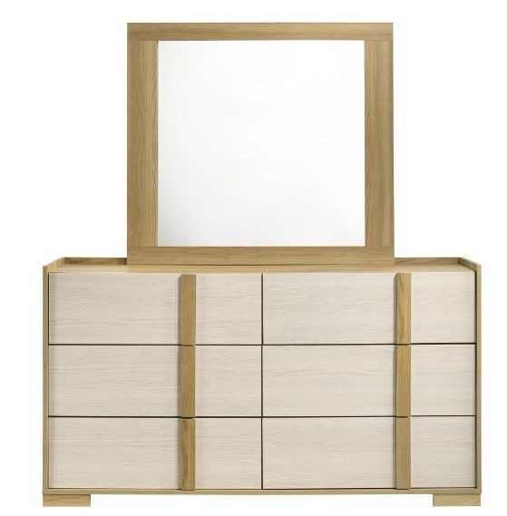 Coaster® Hyland Natural/White Dresser and Mirror  -1