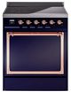 Ilve® Nostalgie II Noblesse 30'' Midnight Blue Pro Style Induction Range with Copper Trim-0