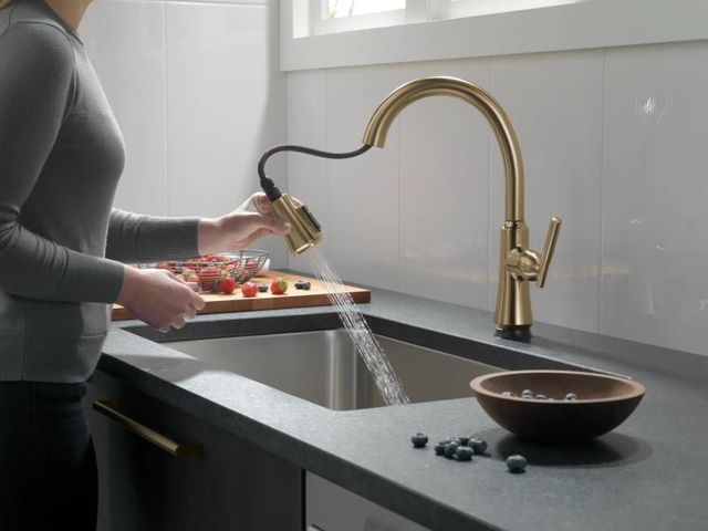 Delta Coranto® Champagne Bronze Single Handle Kitchen Faucet With Touch2O® Technology-4