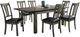 Elements International Nathan 7-Piece Black/Gray Oak Dining Table Set-0