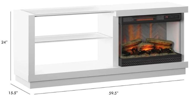 ClassicFlame® White TV Stand for TVs up to 65" with Electric Fireplace-2