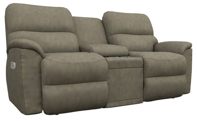 La-Z-Boy® Brooks Charcoal Power Reclining Loveseat with Console, Headrest, and Lumbar-0