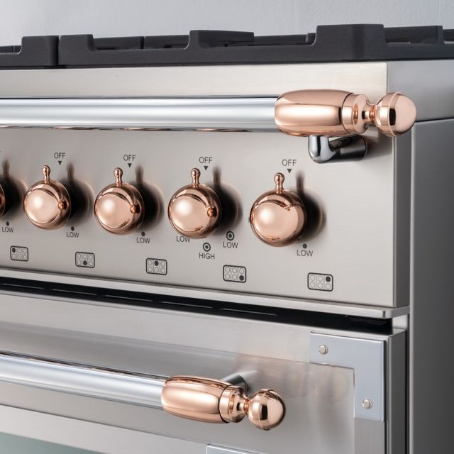 Bertazzoni Collezione Metalli Heritage Series Copper Range and Hood Decor Set
