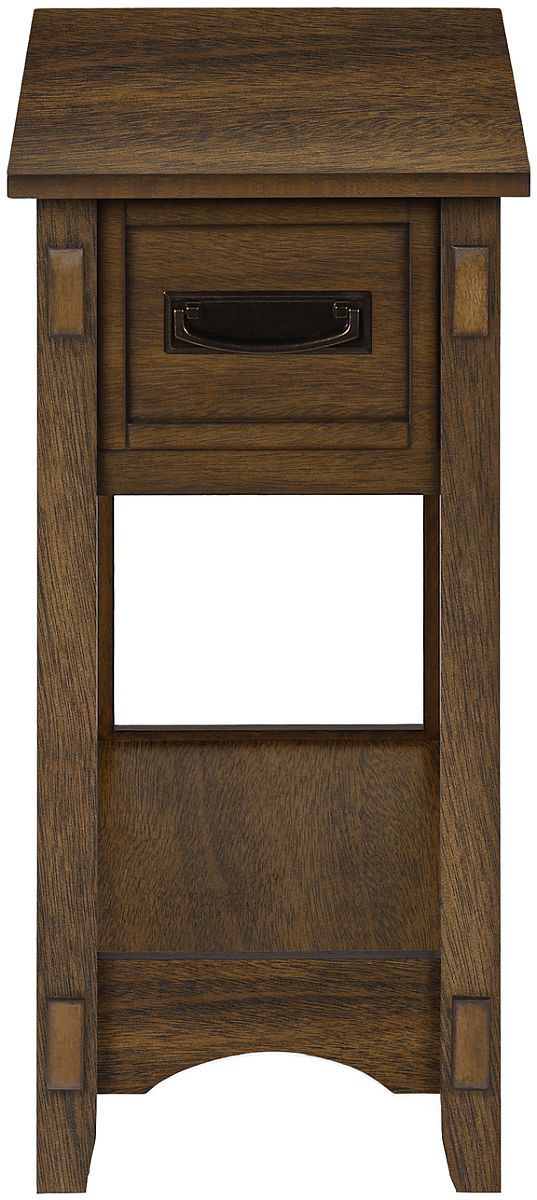 Monarch Specialties Inc. Brown Walnut Veneer 2-Tier Narrow End Table-1