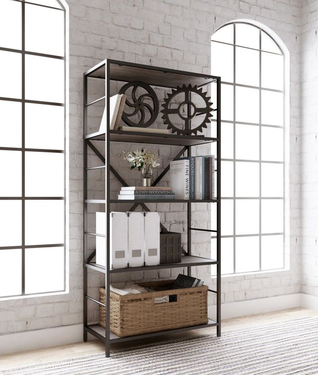 Signature Design by Ashley® Freedan 63" Grayish Brown Bookcase-4