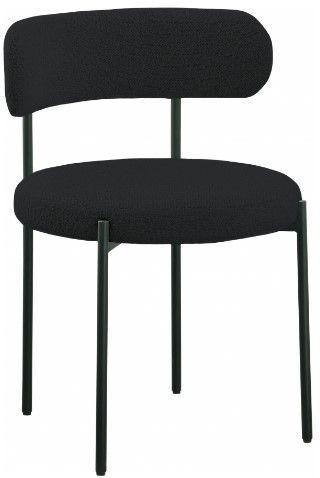 Meridian Furniture Beacon Black Boucle Upholstered Dining Chair-0