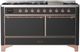 Ilve® Majestic III 60" Graphite Matte Pro Style Dual Fuel Natural Gas Range with Solid Door and Copper Trim-0