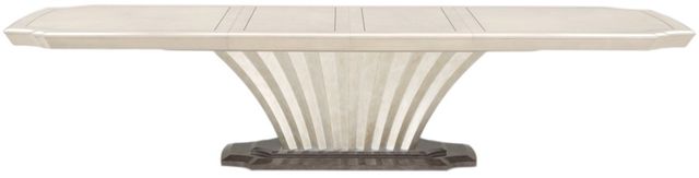 Michael Amini® Fantosini Silver Leaf Pedestal Dining Table-1