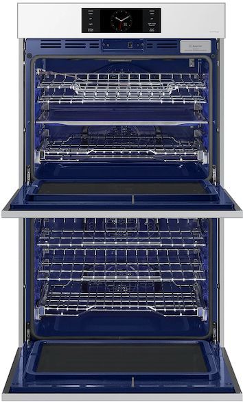 Samsung Bespoke 30" White Glass Double Electric Wall Oven-2