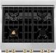 ZLINE Autograph Edition 30" Stainless Steel Pro Style Dual Fuel Range with White Matte Door and Polished Gold Accents-4