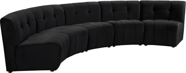 Meridian Furniture Limitless 5-Piece Black Velvet Modular Sectional-0