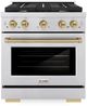 ZLINE Autograph Edition Paramount 30" Stainless Steel Pro Style Dual Fuel Range with Champagne Bronze Accents-0