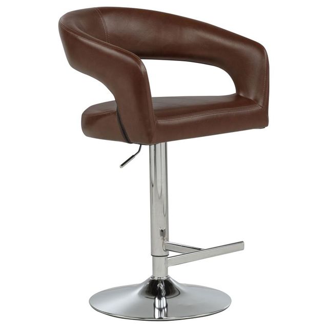 Coaster® Travia Cocoa Brown Upholstered Adjustable Bar Stool-1