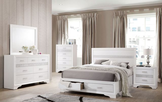 Coaster® Miranda 5-Piece White California King Panel Storage Bed Set