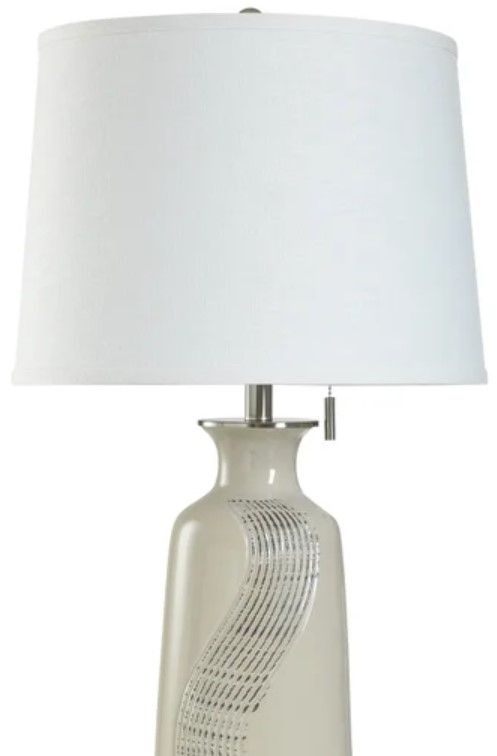 StyleCraft Dark Ivory/White Table Lamp-1