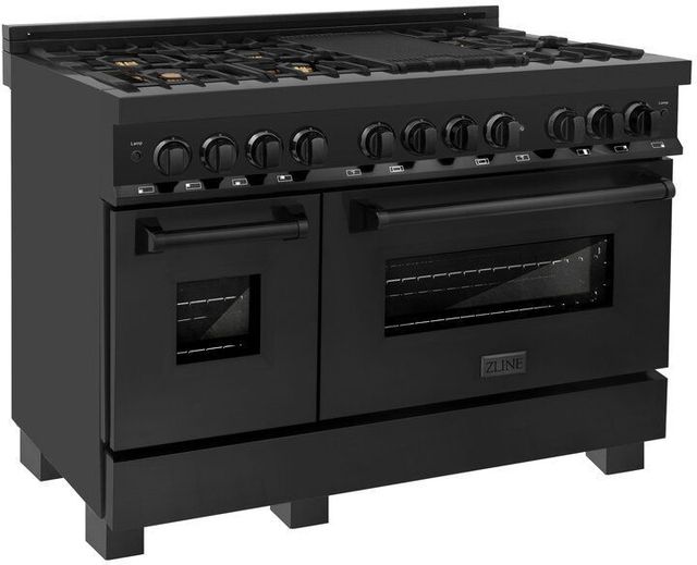 ZLINE 48" Black Stainless Steel Pro Style Dual Fuel Range-1
