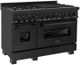 ZLINE 48" Black Stainless Steel Pro Style Dual Fuel Range-1