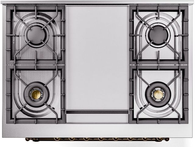Ilve® Nostalgie II Series 36" Blue Gray Pro Style Dual Fuel Range-3