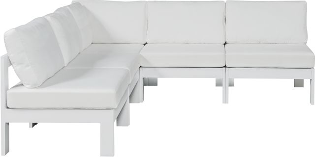 Meridian Furniture Nizuc 5-Piece White Outdoor Patio Modular Sectional Set-1