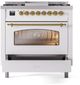 Ilve® Nostalgie II Series 36" White Pro Style Dual Fuel Range-3