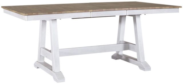 Liberty Furniture Lindsey Farm 6-Piece Sandstone/Weathered White Trestle Dining Set-2