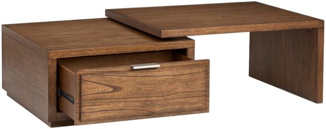 Magnussen Home® Newton Cinnamon Brown Rectangular Cocktail Table with Casters-4