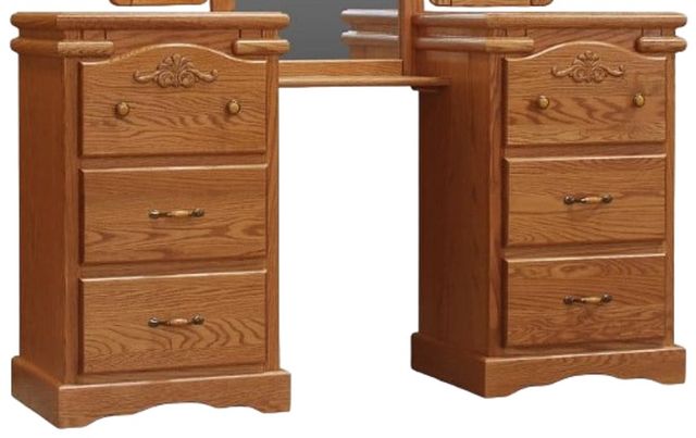 Wolfcraft Furniture Vintage Brown Tall Vanity with Mirror-2