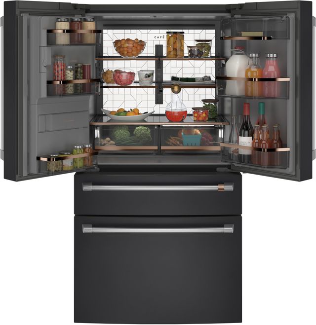 Café™ 36 in.  27.6 Cu. Ft. Matte Black 4-Door French Door Refrigerator-CVE28DP3ND1-2