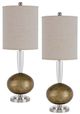 Cal® Lighting & Accessories Sudbury 2-Piece Light Bronze/Taupe Metal Table Lamp Set-0