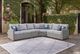 Signature Design by Ashley® Naples Beach 4-Piece Light Gray Fabric/Wicker Curved Outdoor Sectional-1