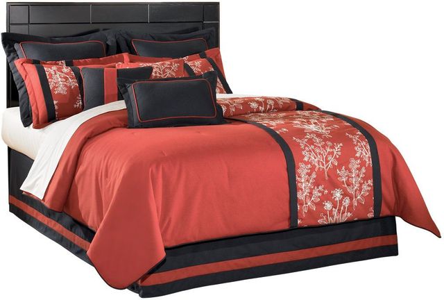 Signature Design by Ashley® Shay 6-Piece Almost Black Queen/Full Panel Headboard Bedroom Set-1
