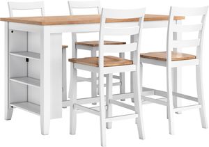 Signature Design by Ashley® Gesthaven 5-Piece Natural/White Counter Height Dining Table Set