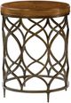 Hammary® Hidden Treasures Brown Round Lamp Table with Bronze Base-0