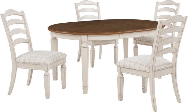 Powell® Stanbury 5-Piece Antique White/Brown Dining Set-3