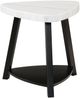Elements International Trinity White End Table with Black Base-0