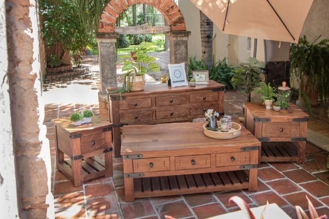 International Furniture Direct Parota Brown Cocktail Table-1